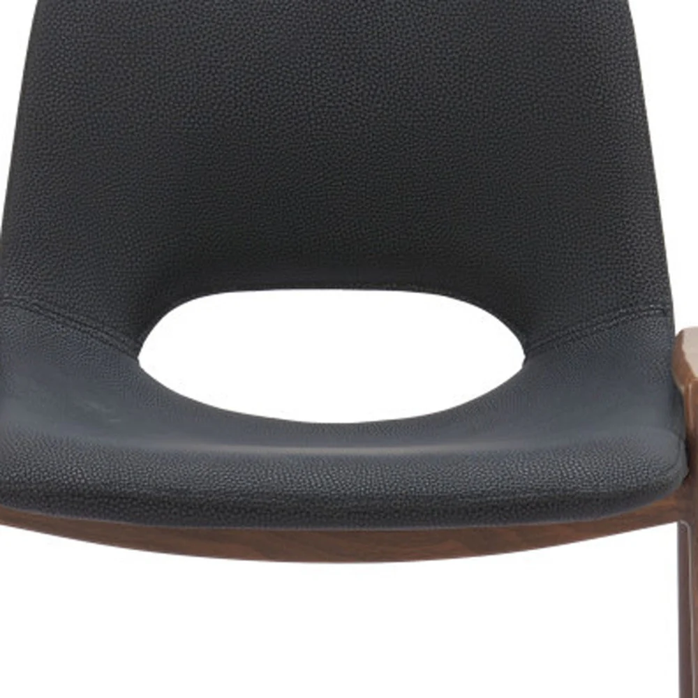 Set of Two Black And Brown Steel Low Back Counter Height Bar Chairs By Homeroots - Image 7