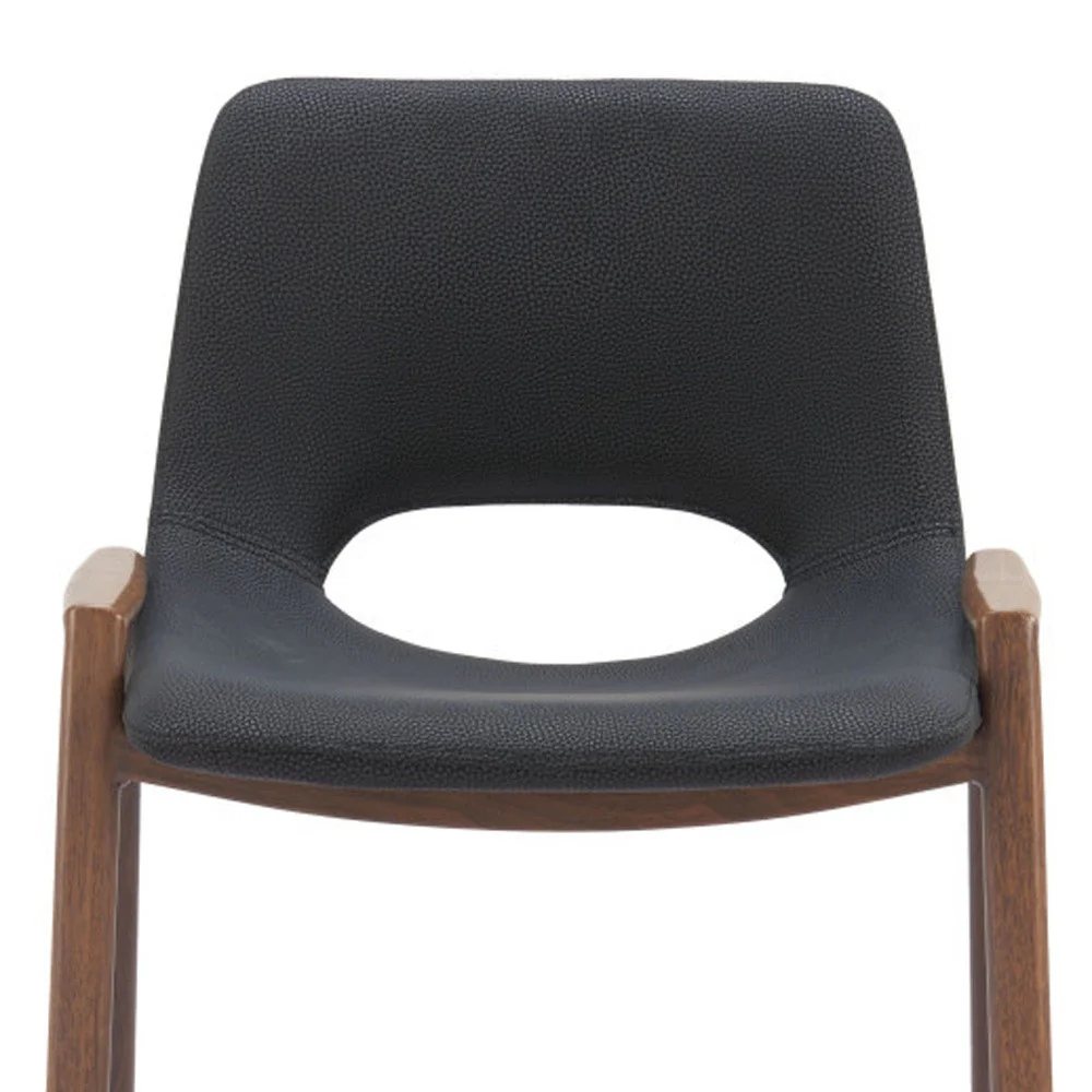 Set of Two Black And Brown Steel Low Back Counter Height Bar Chairs By Homeroots - Image 8