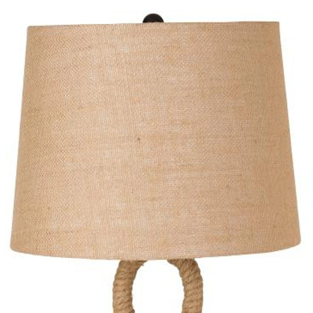 Set of Two Black Ceramic Novelty Table Lamps With Brown Empire Shade By Homeroots - Image 5