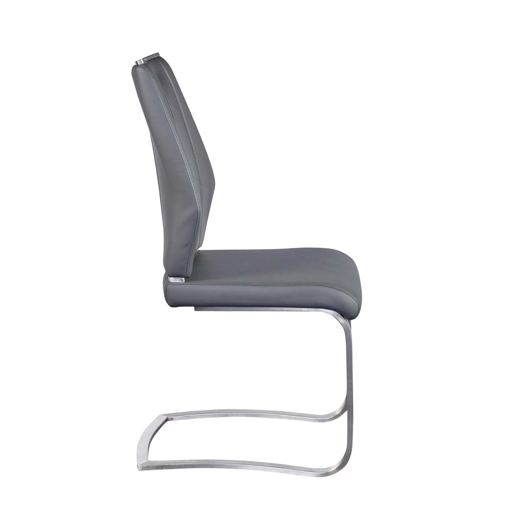Set Of Two Black Faux Leather Cantilever Chairs By Homeroots - Image 11