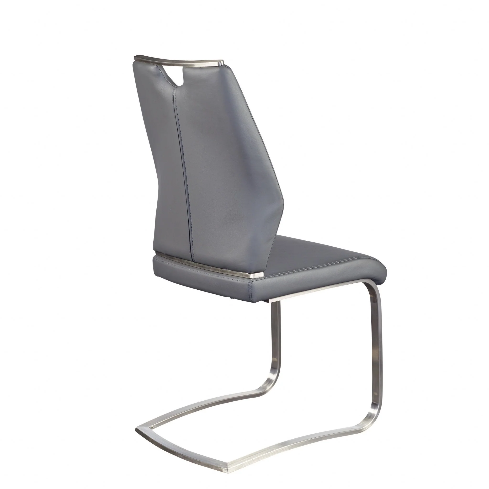 Set Of Two Black Faux Leather Cantilever Chairs By Homeroots - Image 12