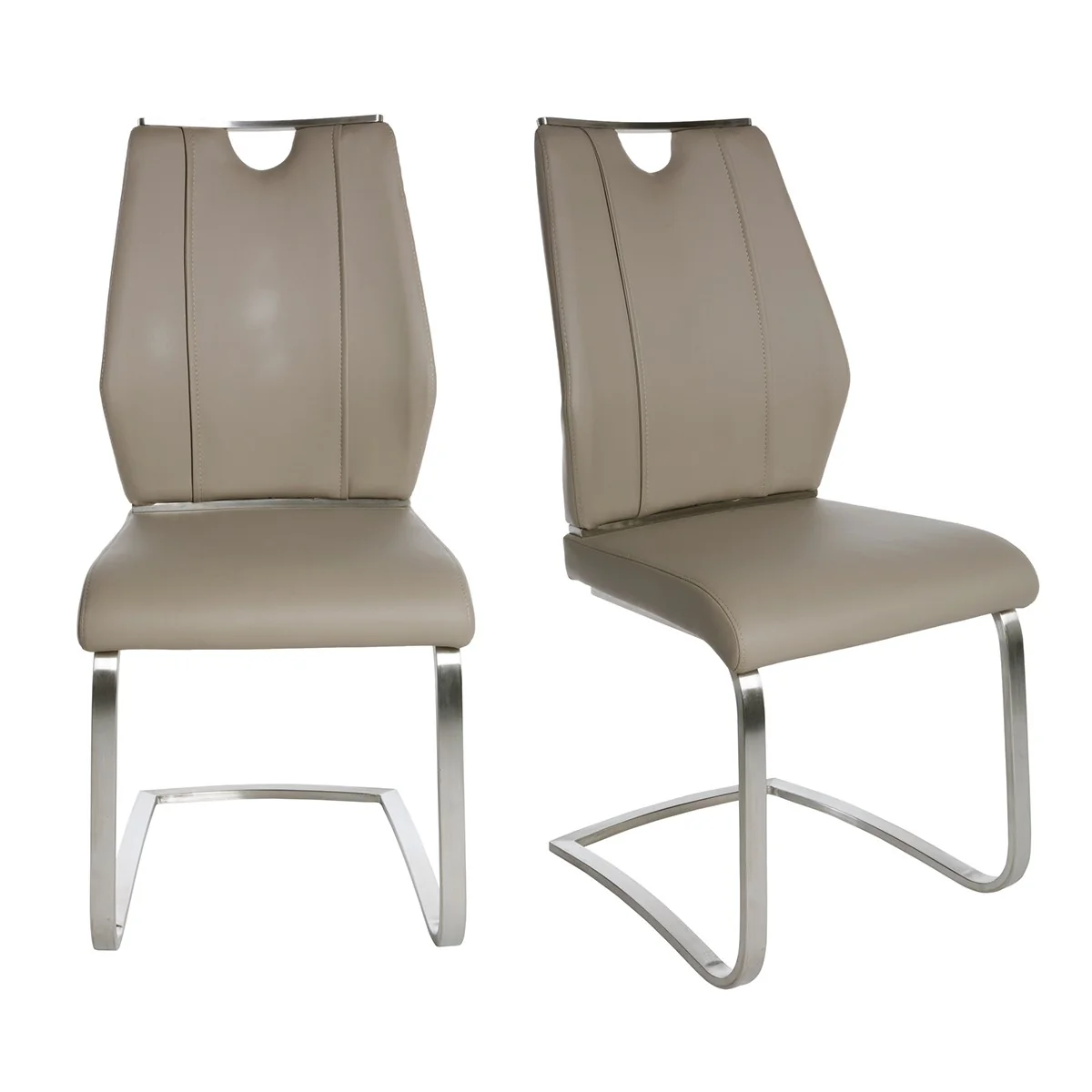 Set Of Two Black Faux Leather Cantilever Chairs By Homeroots - Image 22