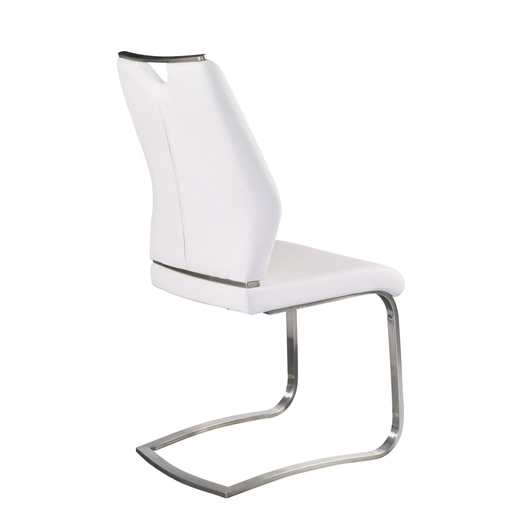 Set Of Two Black Faux Leather Cantilever Chairs By Homeroots - Image 26