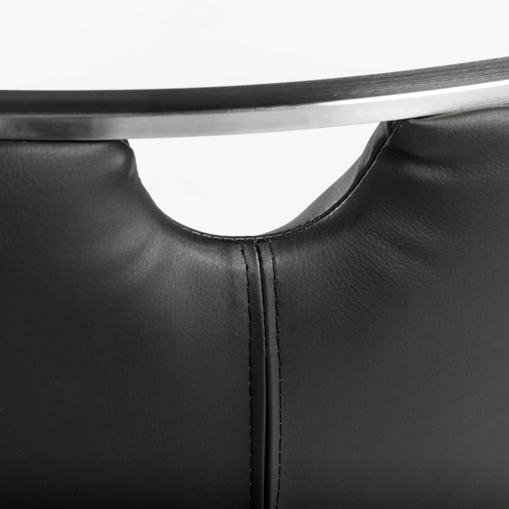 Set Of Two Black Faux Leather Cantilever Chairs By Homeroots - Image 6