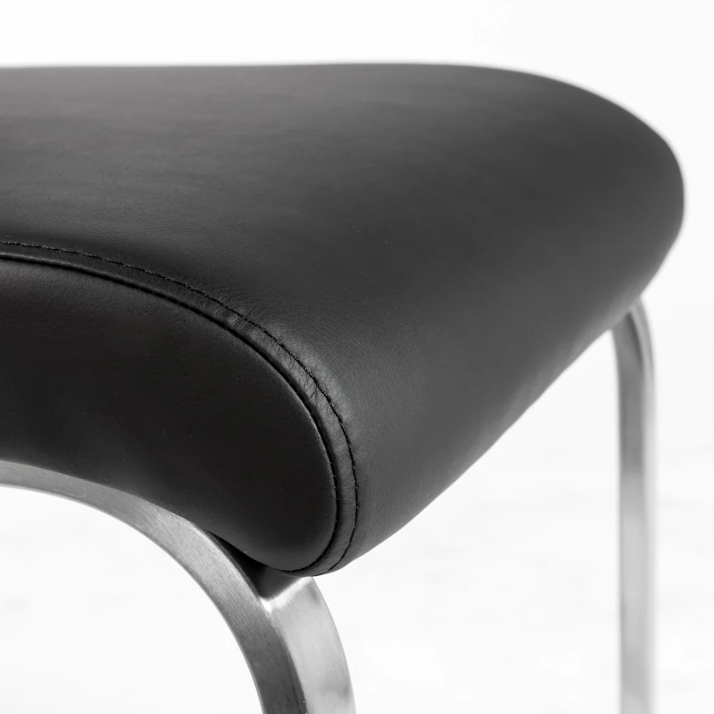 Set Of Two Black Faux Leather Cantilever Chairs By Homeroots - Image 7