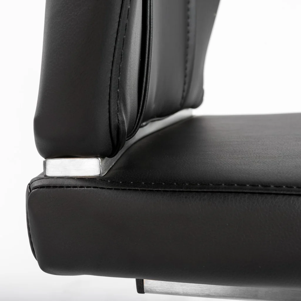 Set Of Two Black Faux Leather Cantilever Chairs By Homeroots - Image 8