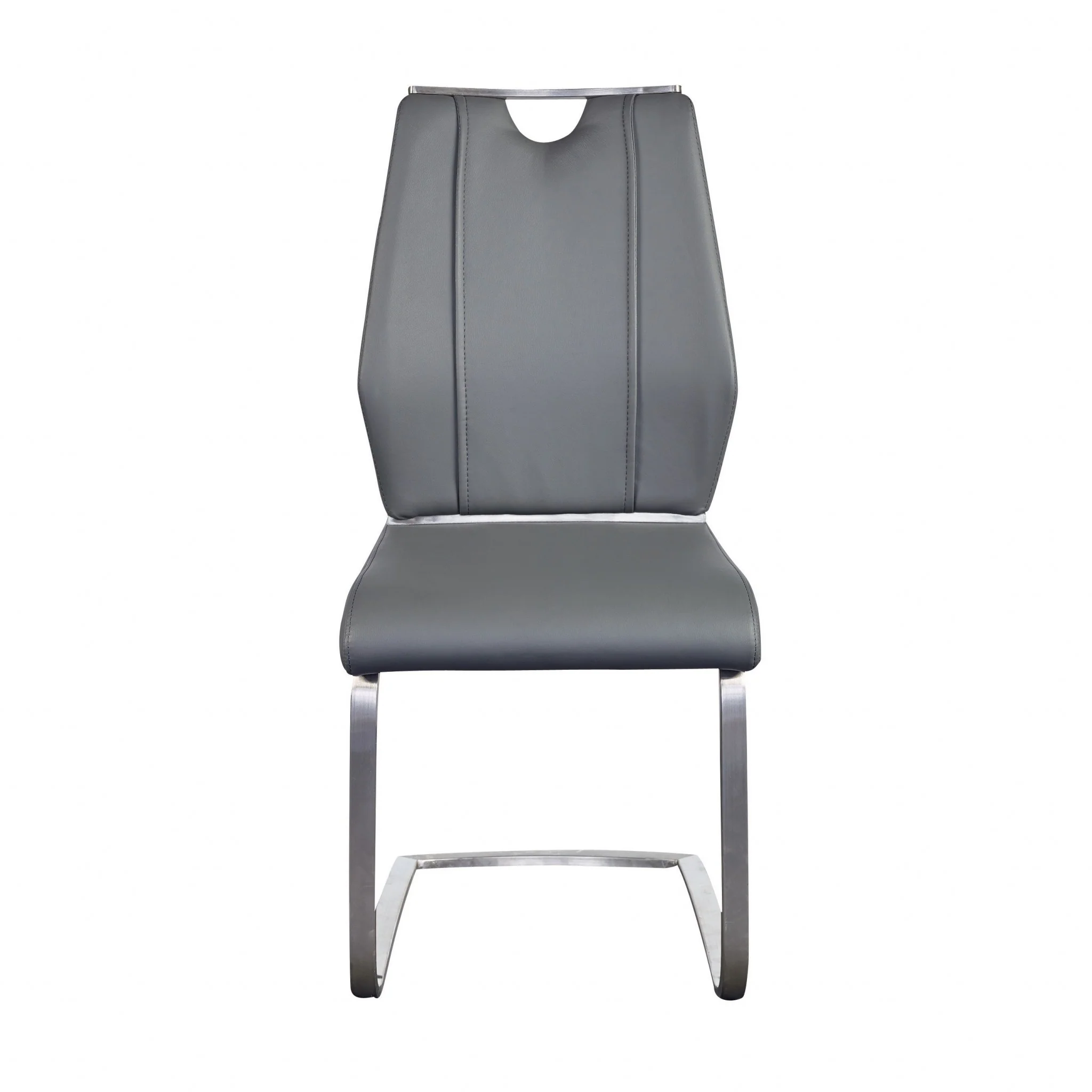 Set Of Two Black Faux Leather Cantilever Chairs By Homeroots - Image 9
