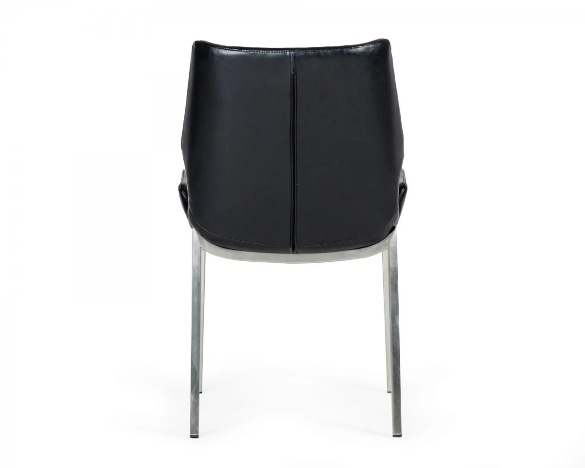 Set of Two Black Faux Leather Moder Dining Chairs By Homeroots - Image 5