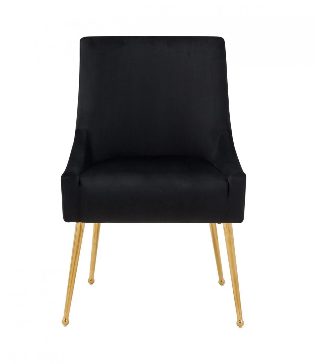 Set of Two Black Gold Velvet Dining Chairs By Homeroots - Image 2