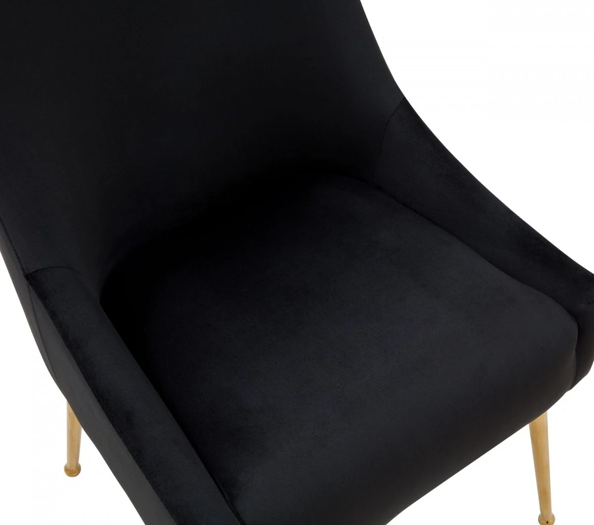 Set of Two Black Gold Velvet Dining Chairs By Homeroots - Image 5