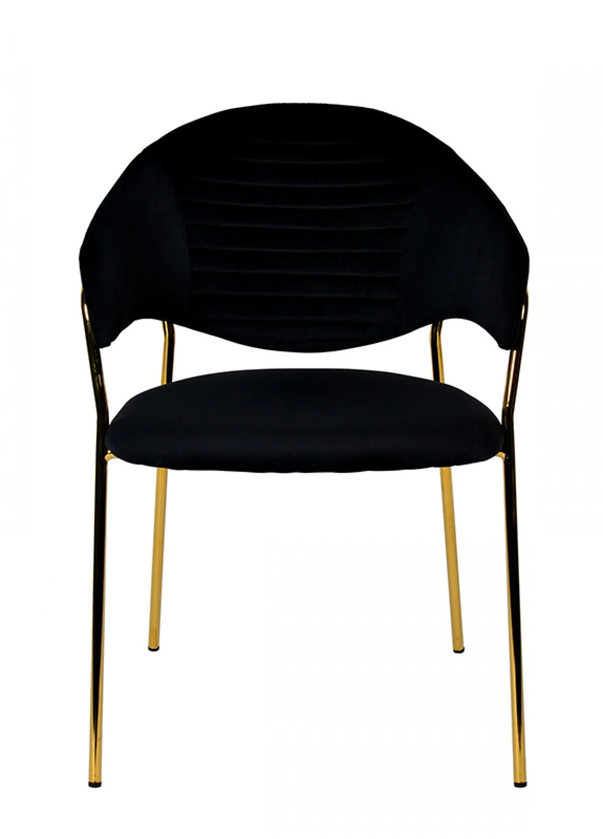 Set of Two Black Gold Velvet Modern Dining Chairs By Homeroots - Image 4