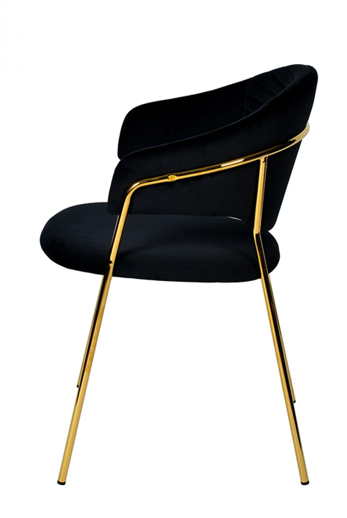 Set of Two Black Gold Velvet Modern Dining Chairs By Homeroots - Image 5