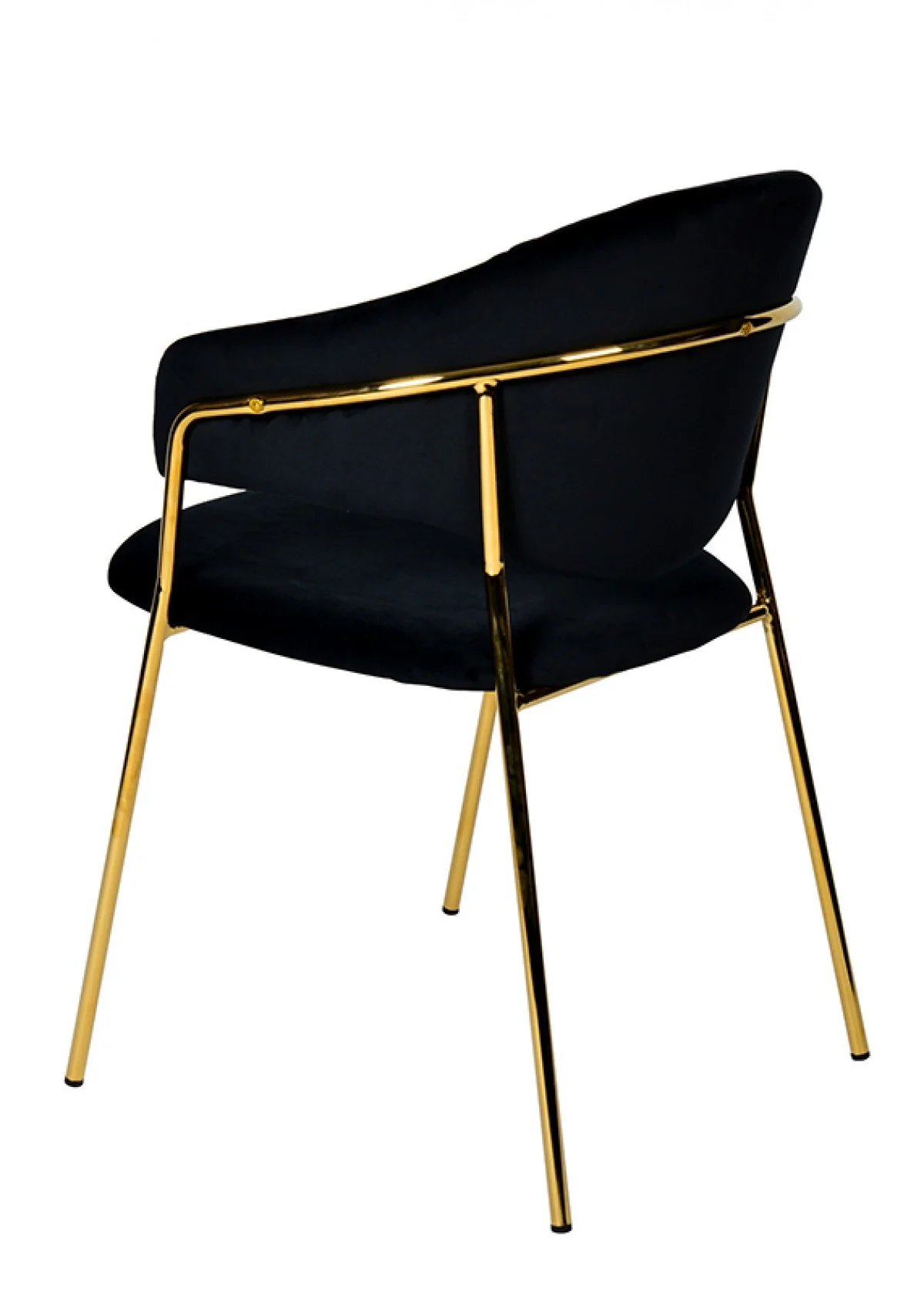Set of Two Black Gold Velvet Modern Dining Chairs By Homeroots - Image 6