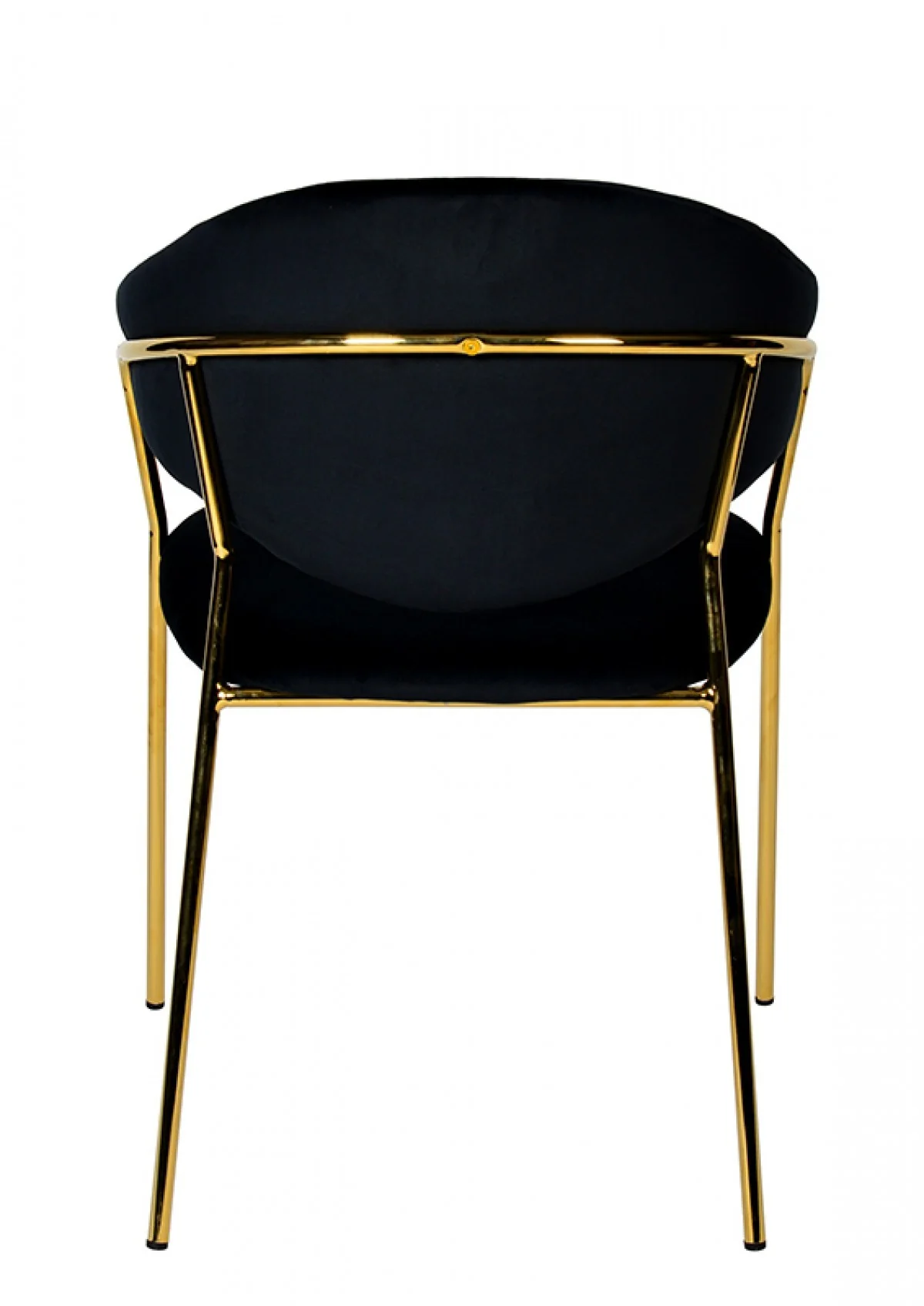 Set of Two Black Gold Velvet Modern Dining Chairs By Homeroots - Image 7