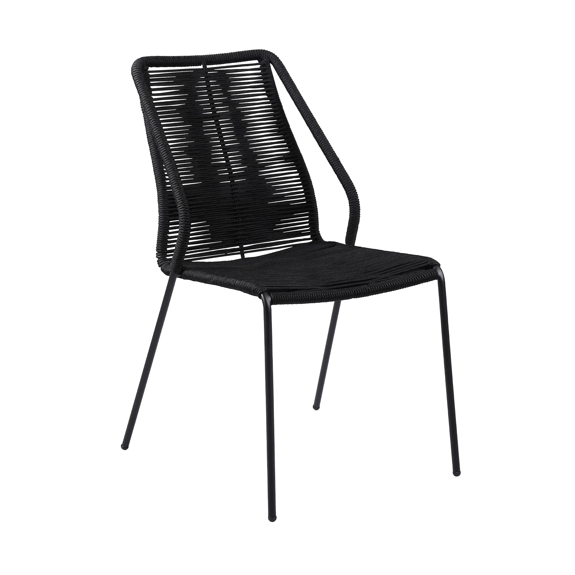 Set of Two Black Metal Outdoor Dining Chair By Homeroots - Image 4