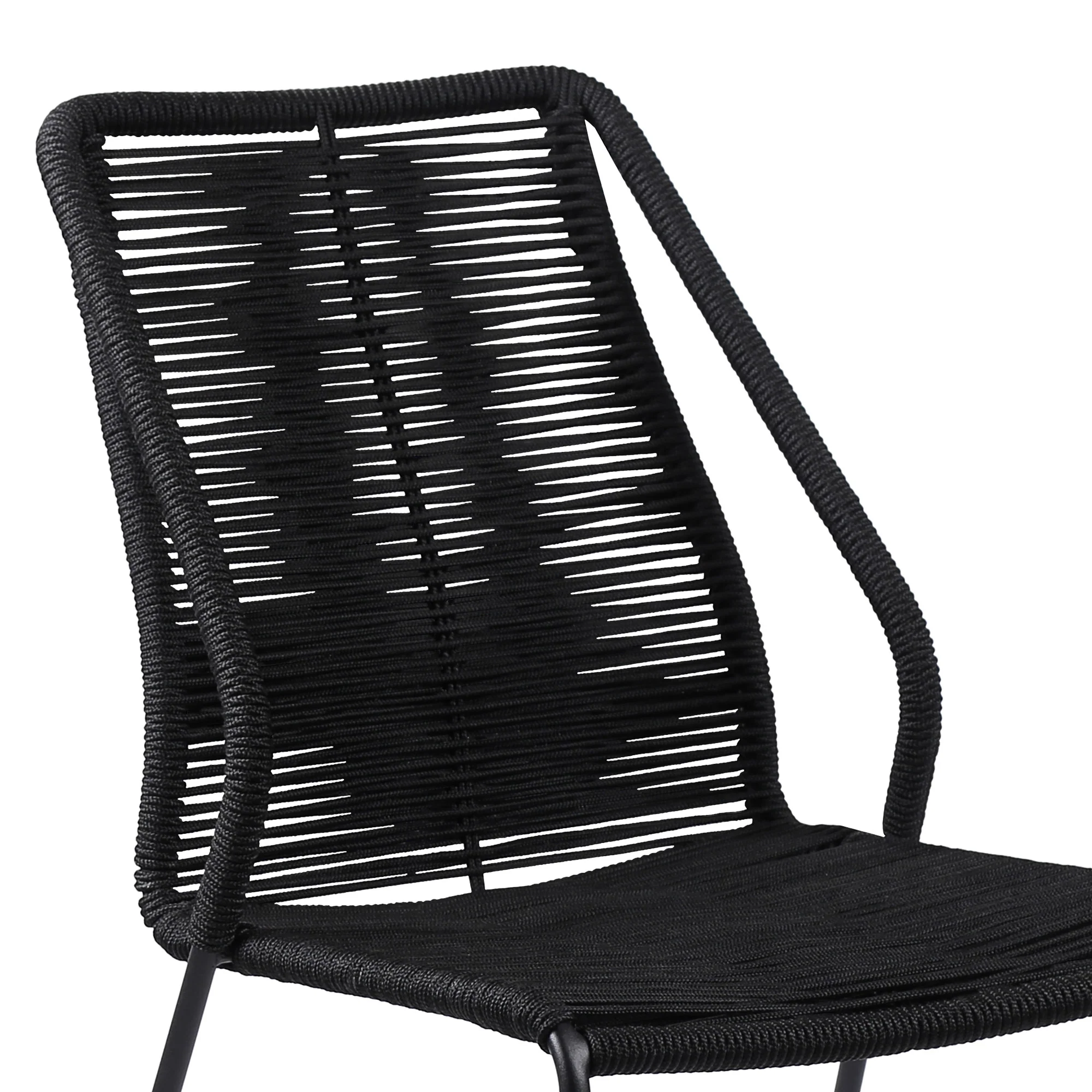 Set of Two Black Metal Outdoor Dining Chair By Homeroots - Image 6