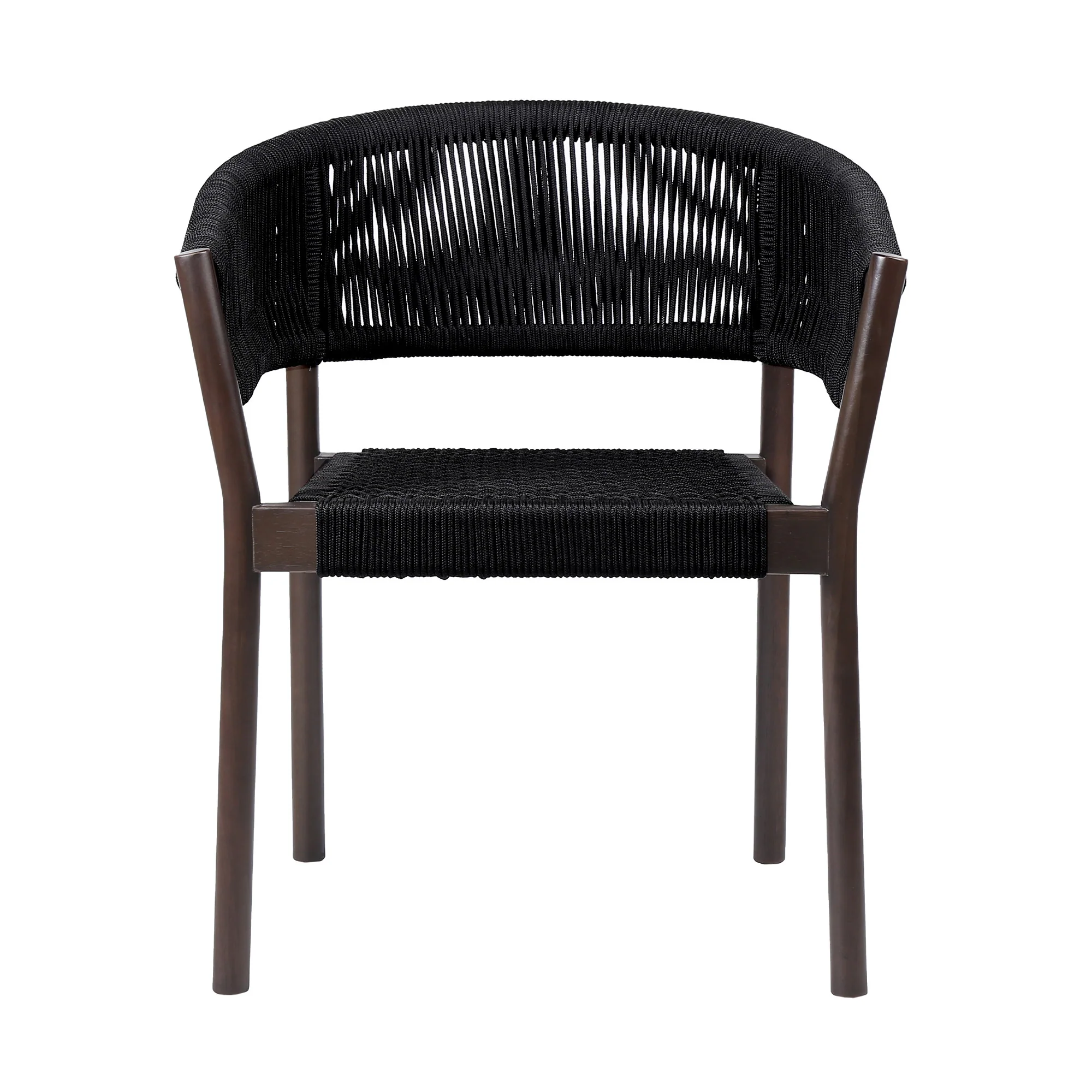 Set of Two Black Solid Wood Outdoor Dining Chair By Homeroots - Image 5