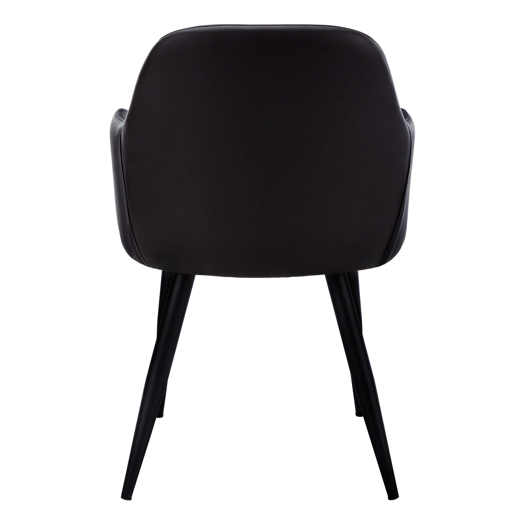 Set of Two Black Upholstered Faux Leather Dining Arm Chairs By Homeroots - Image 6