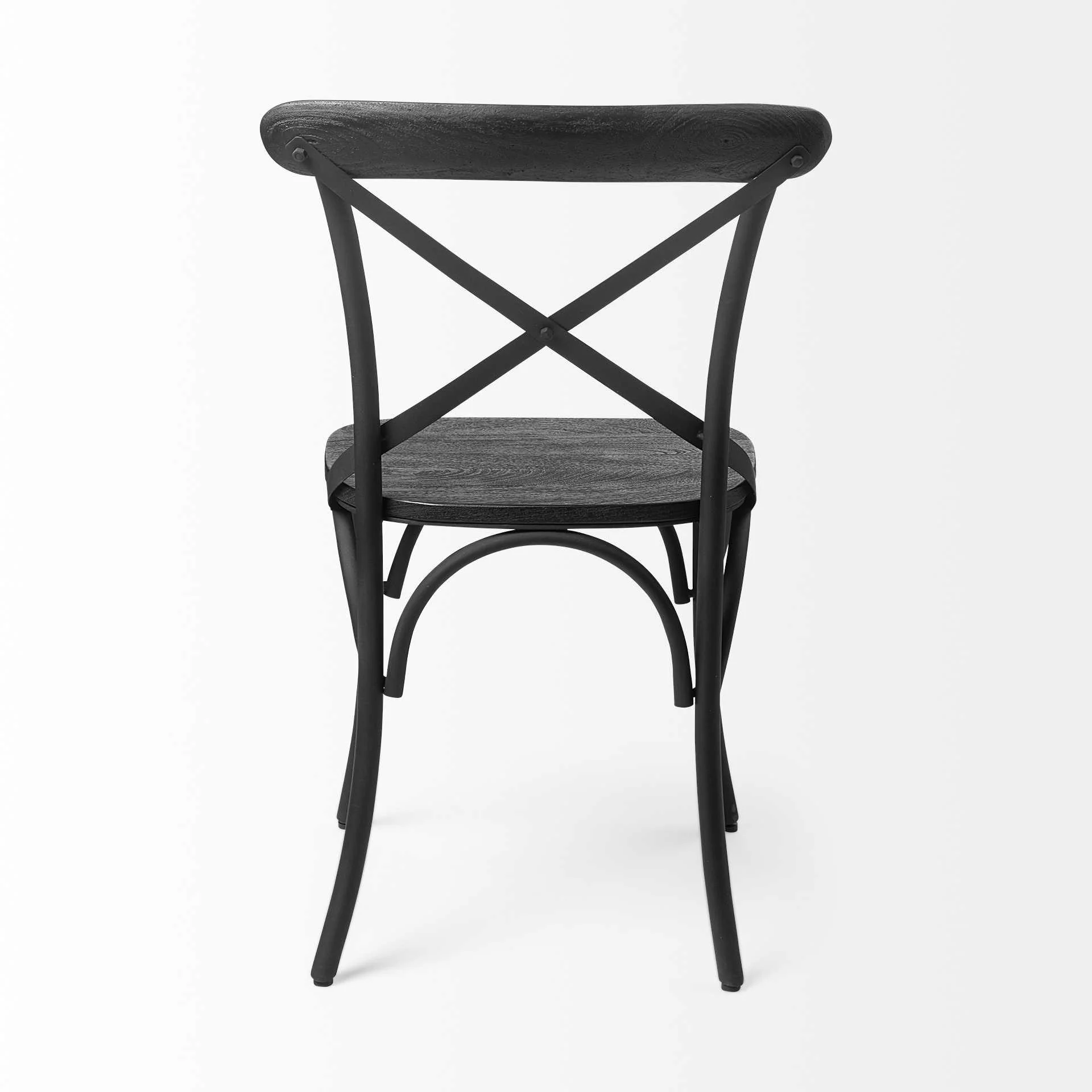 Set Of Two Black Wood Cross Back Side Chairs By Homeroots - Image 5