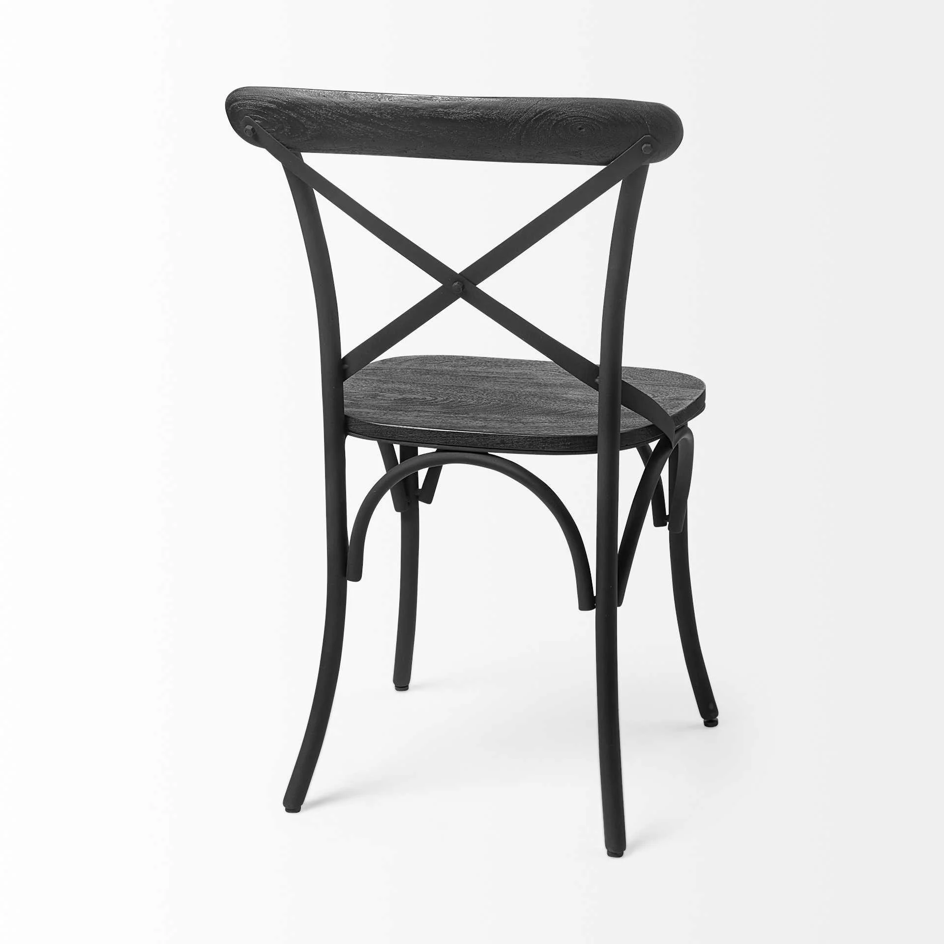 Set Of Two Black Wood Cross Back Side Chairs By Homeroots - Image 6