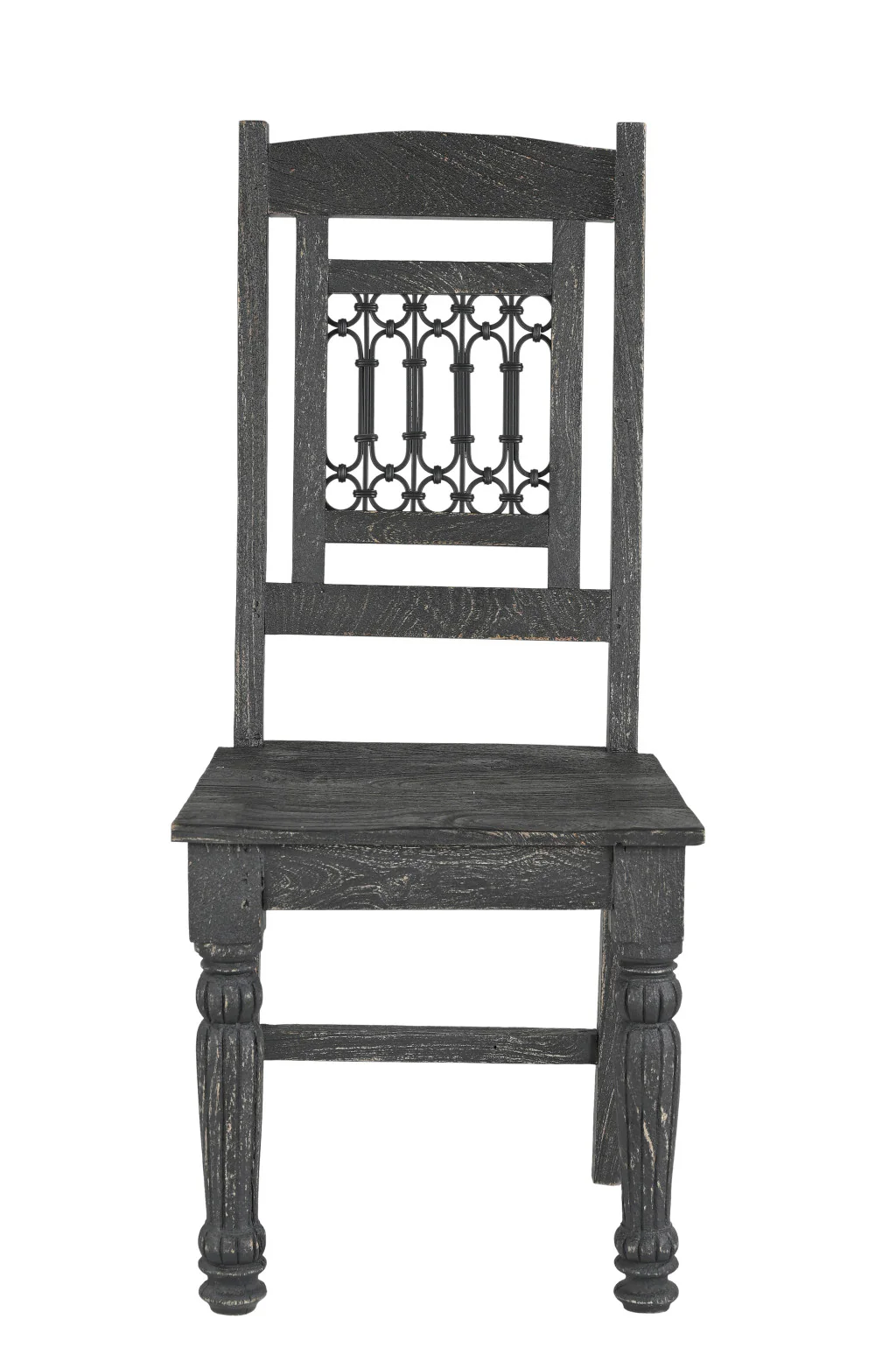 Set of Two Black Wood Slat Back Dining Side Chairs By Homeroots - Image 2