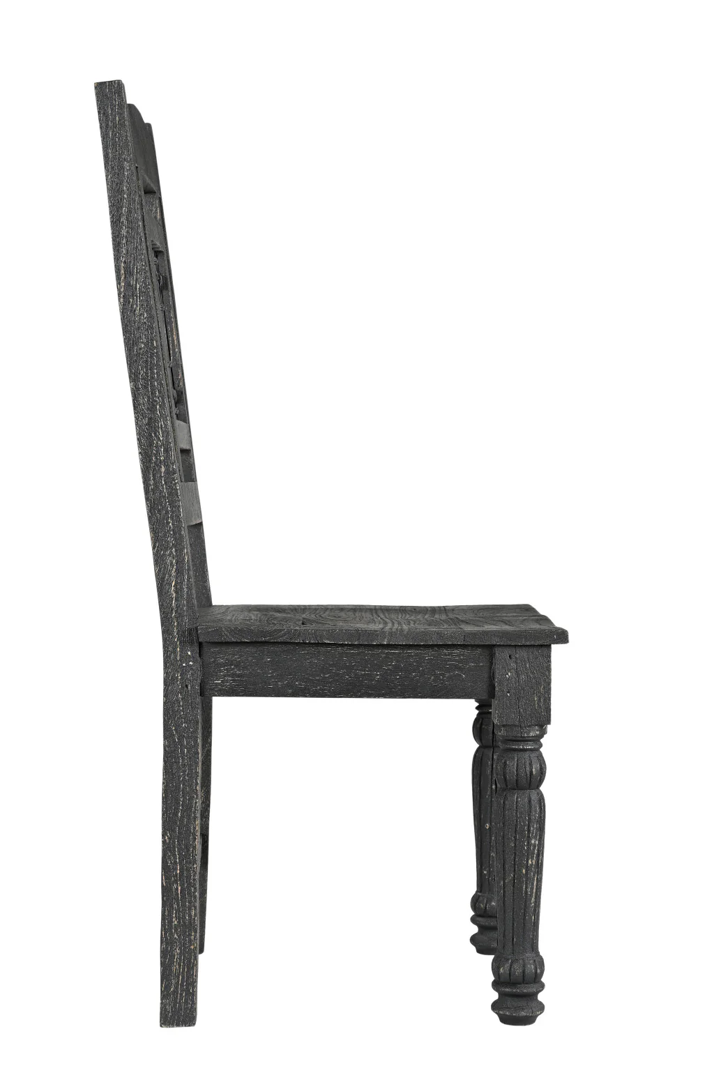 Set of Two Black Wood Slat Back Dining Side Chairs By Homeroots - Image 3