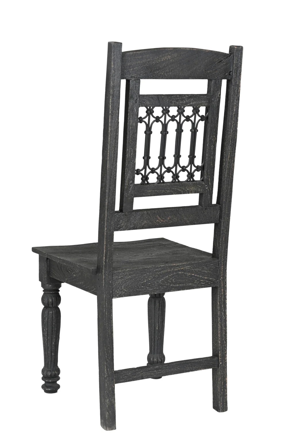 Set of Two Black Wood Slat Back Dining Side Chairs By Homeroots - Image 4