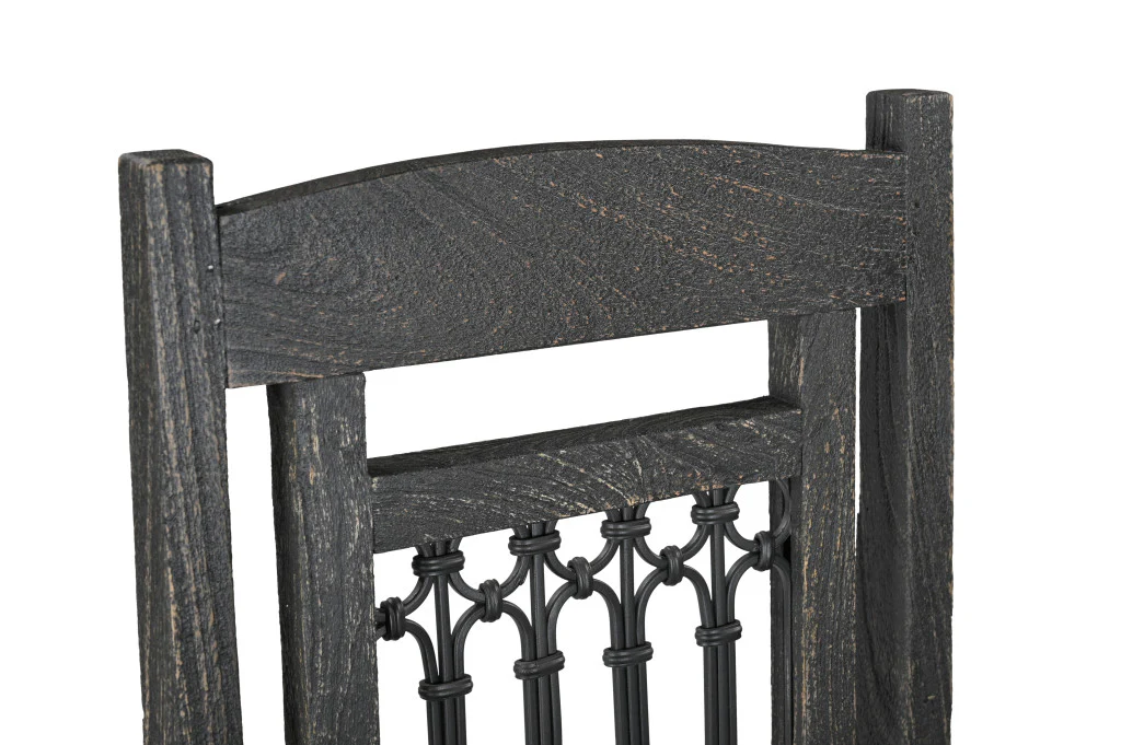 Set of Two Black Wood Slat Back Dining Side Chairs By Homeroots - Image 5