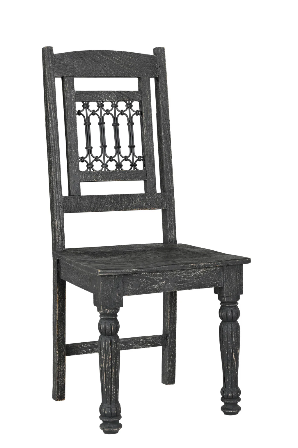 Set of Two Black Wood Slat Back Dining Side Chairs By Homeroots - Image 8