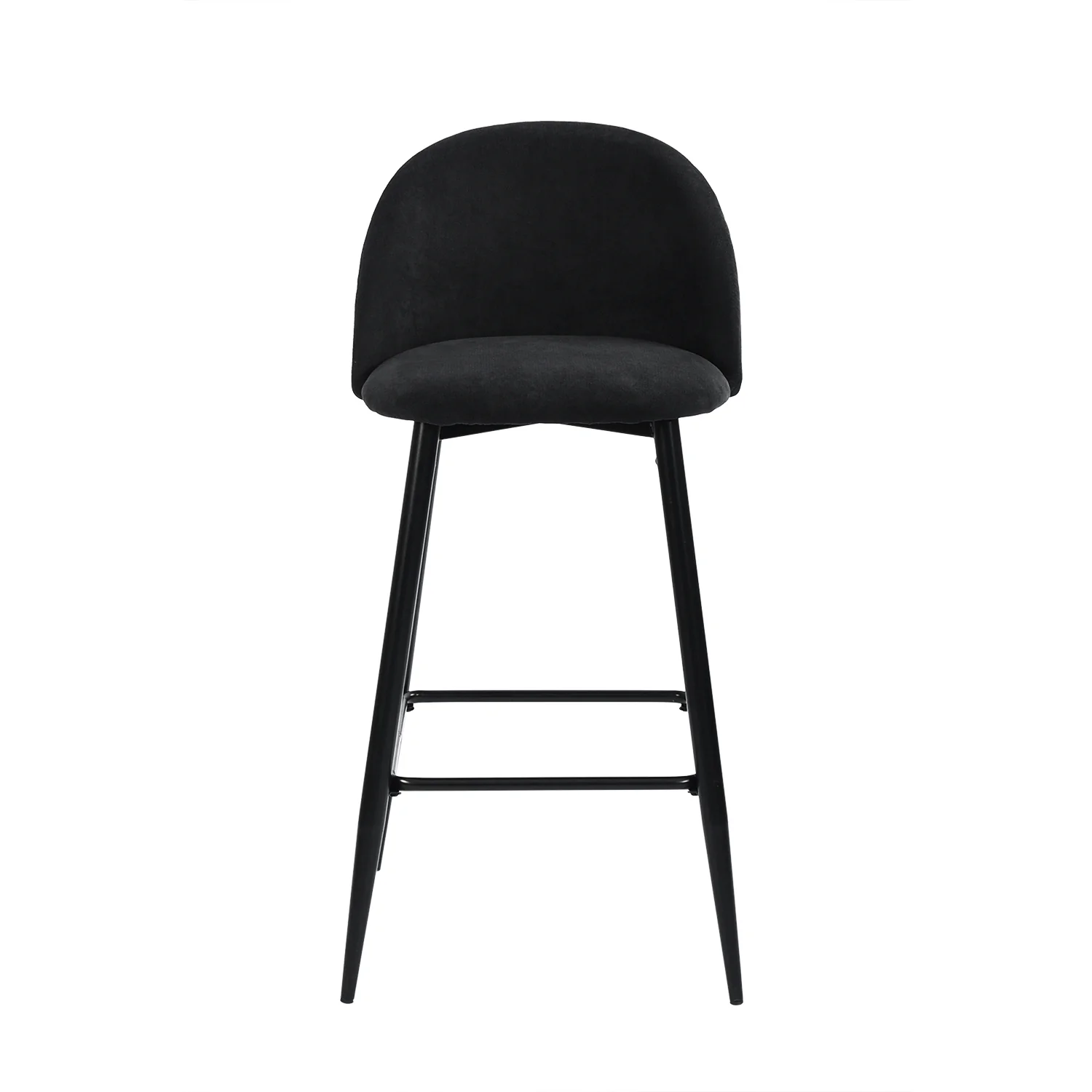 Set of Two Blue And Black Steel Low Back Counter Height Bar Chairs By Homeroots - Image 2