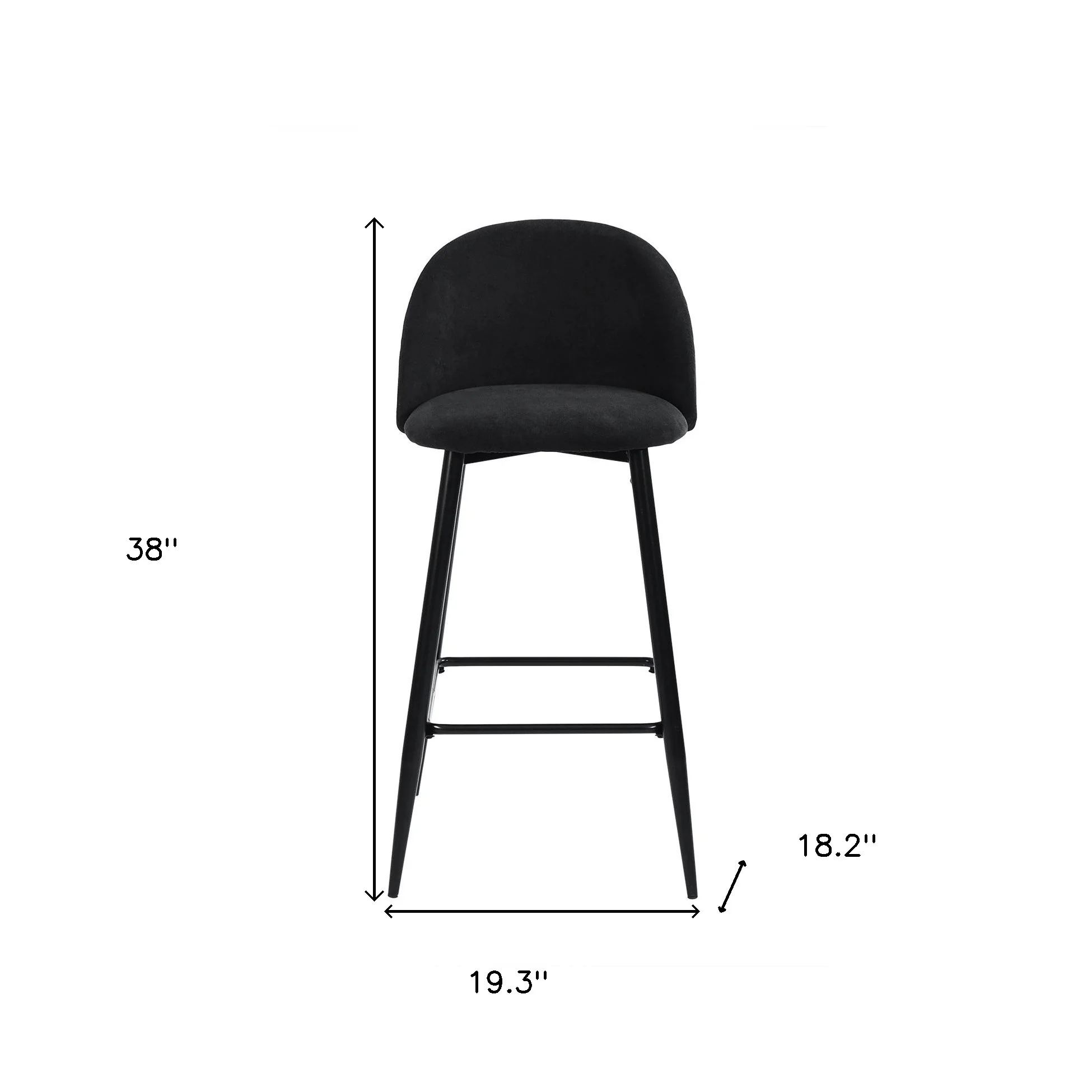 Set of Two Blue And Black Steel Low Back Counter Height Bar Chairs By Homeroots - Image 3