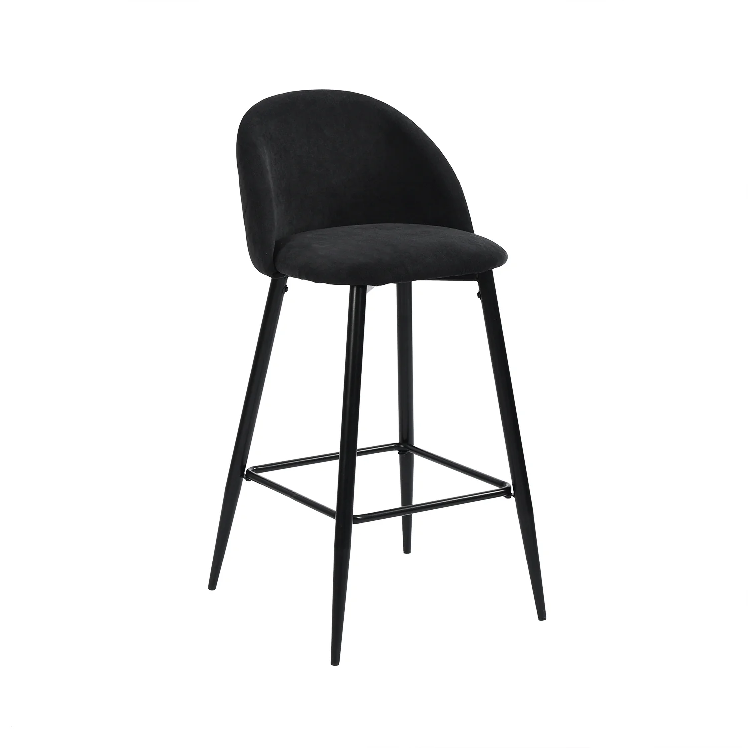 Set of Two Blue And Black Steel Low Back Counter Height Bar Chairs By Homeroots - Image 5