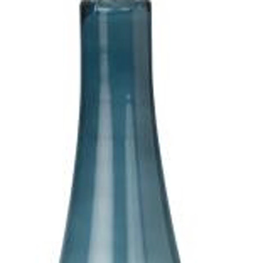 Set of Two Blue and White Glass Table Lamps With White Empire Shade By Homeroots - Image 3