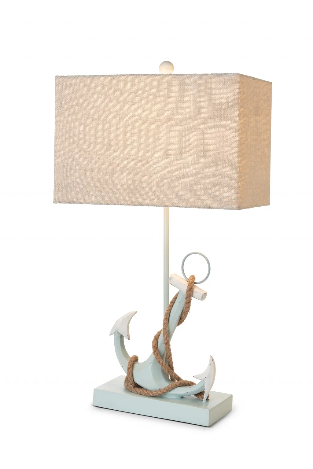 Set of Two Blue Coastal Anchor Table Lamps With Beige Shade By Homeroots - Image 3
