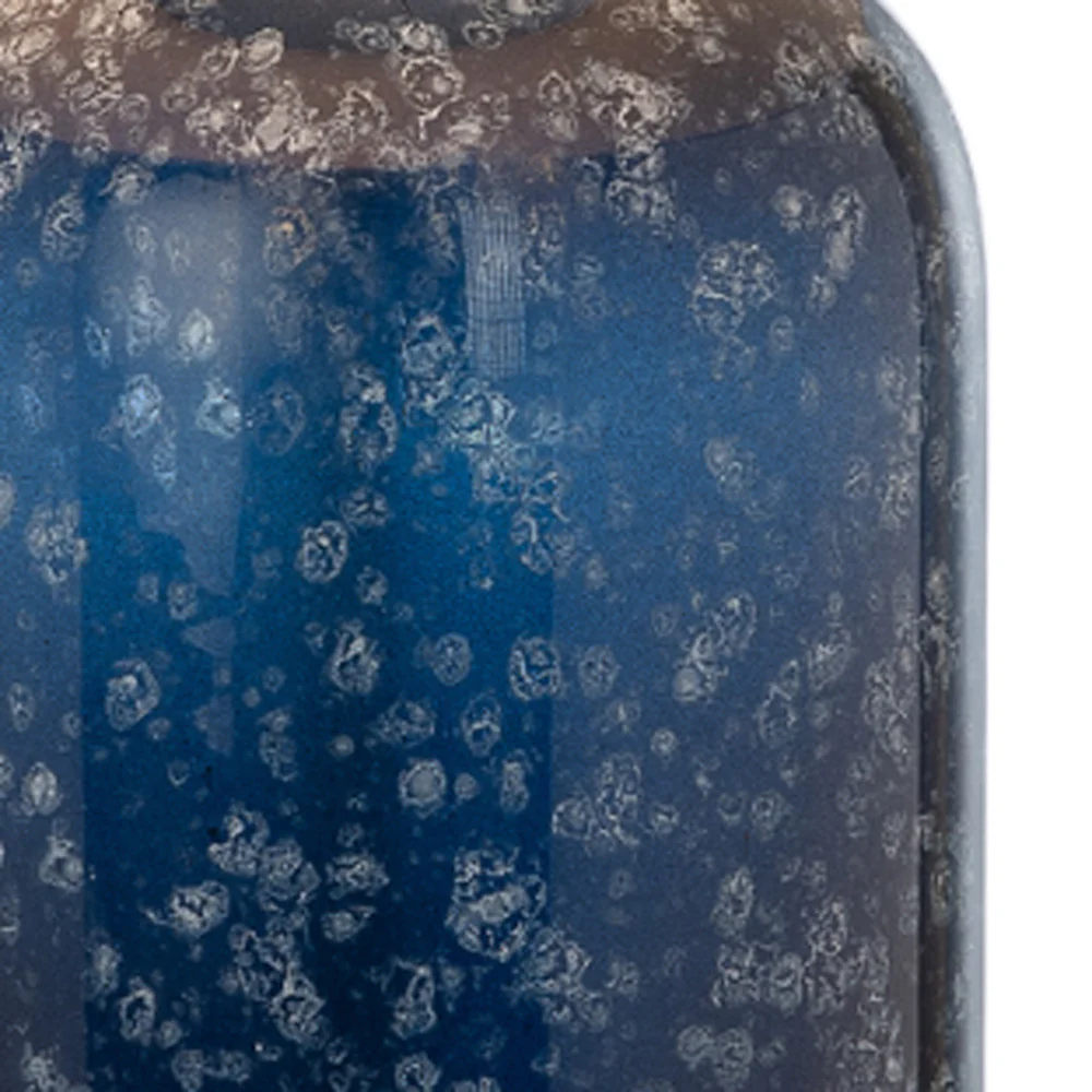 Set of Two Blue Crystal Table Lamp With White Drum Shade By Homeroots - Image 4