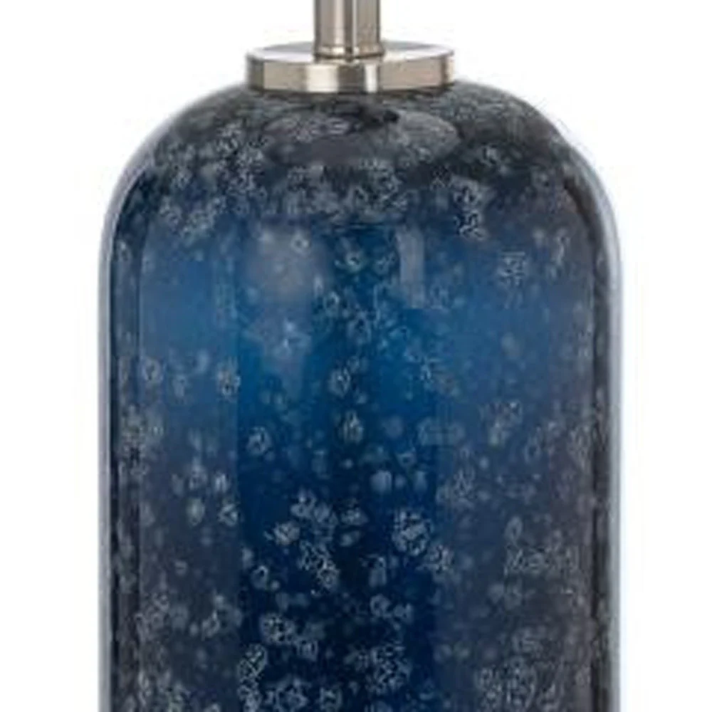 Set of Two Blue Crystal Table Lamp With White Drum Shade By Homeroots - Image 7