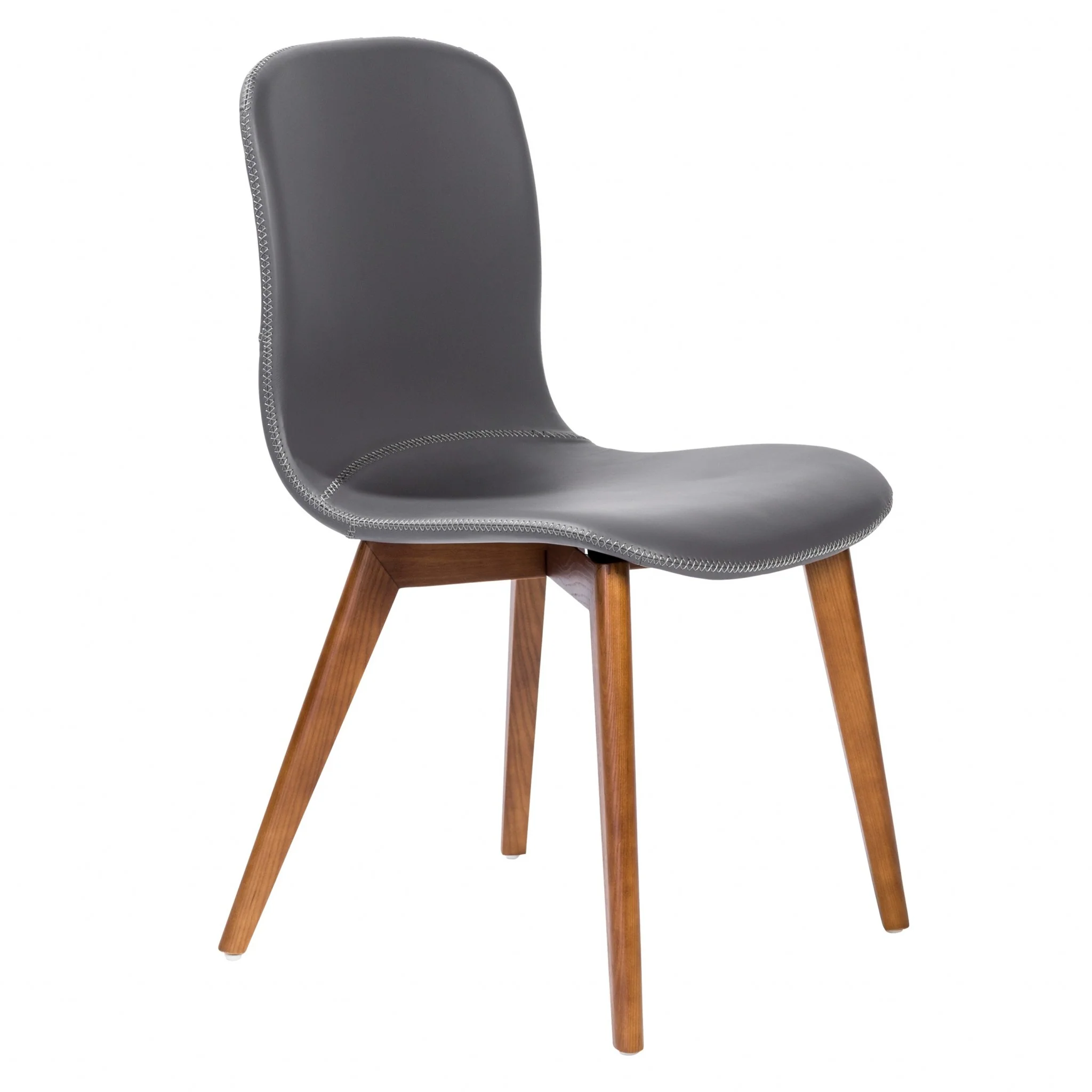 Set Of Two Blue Faux Leather And Walnut Dining Or Side Chairs By Homeroots - Image 10
