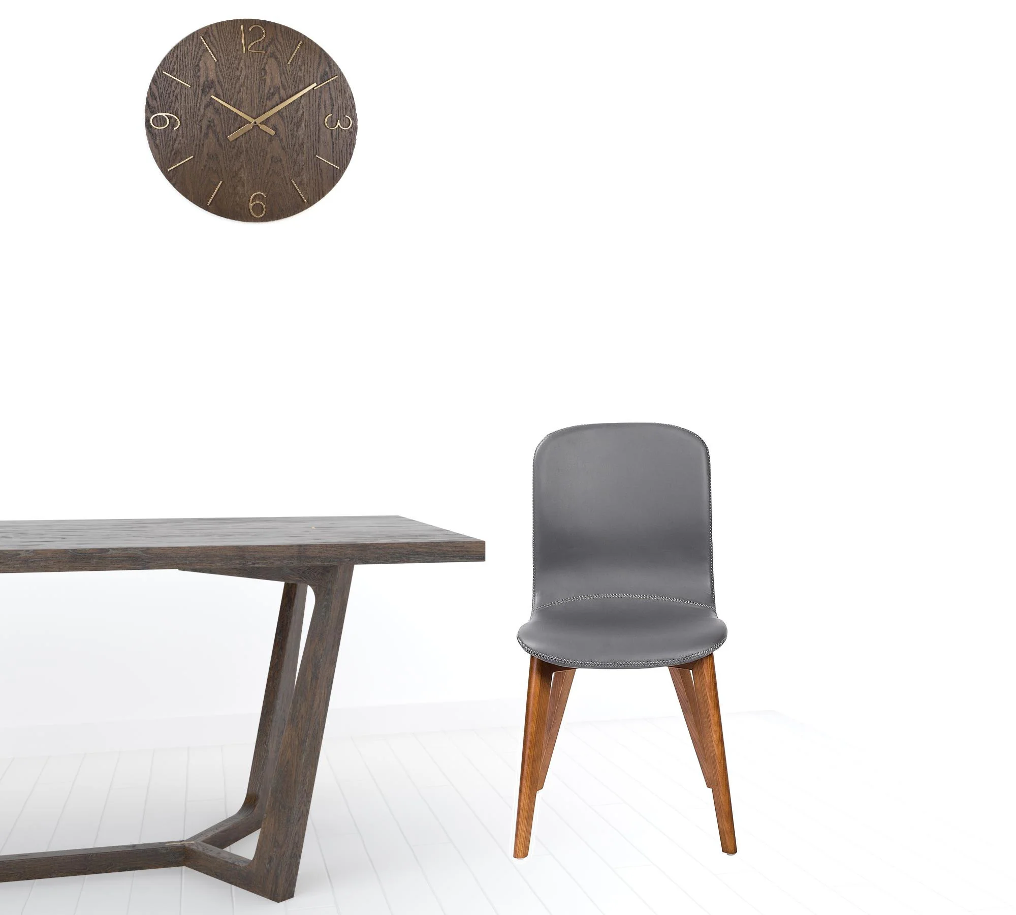 Set Of Two Blue Faux Leather And Walnut Dining Or Side Chairs By Homeroots - Image 16