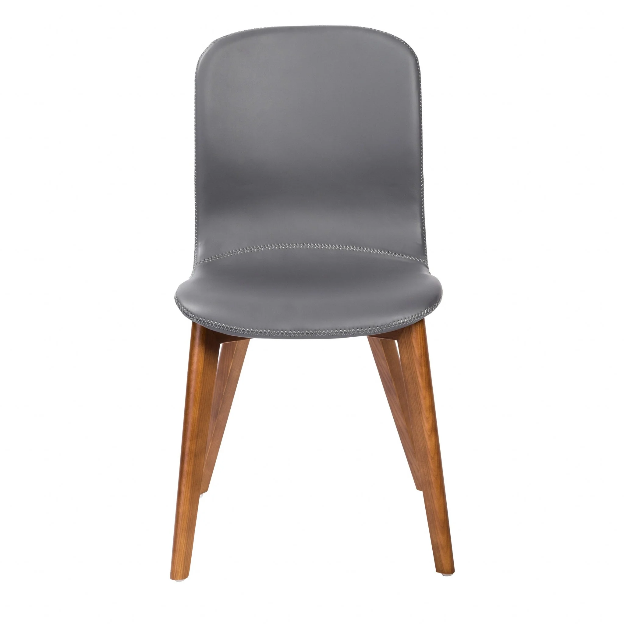 Set Of Two Blue Faux Leather And Walnut Dining Or Side Chairs By Homeroots - Image 9