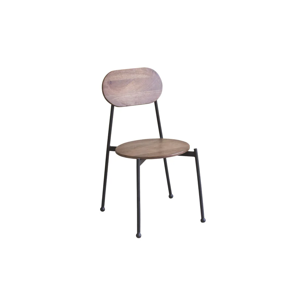 Set of Two Brown And Black Metal and Wood King Louis Back Dining Side Chairs By Homeroots - Image 3