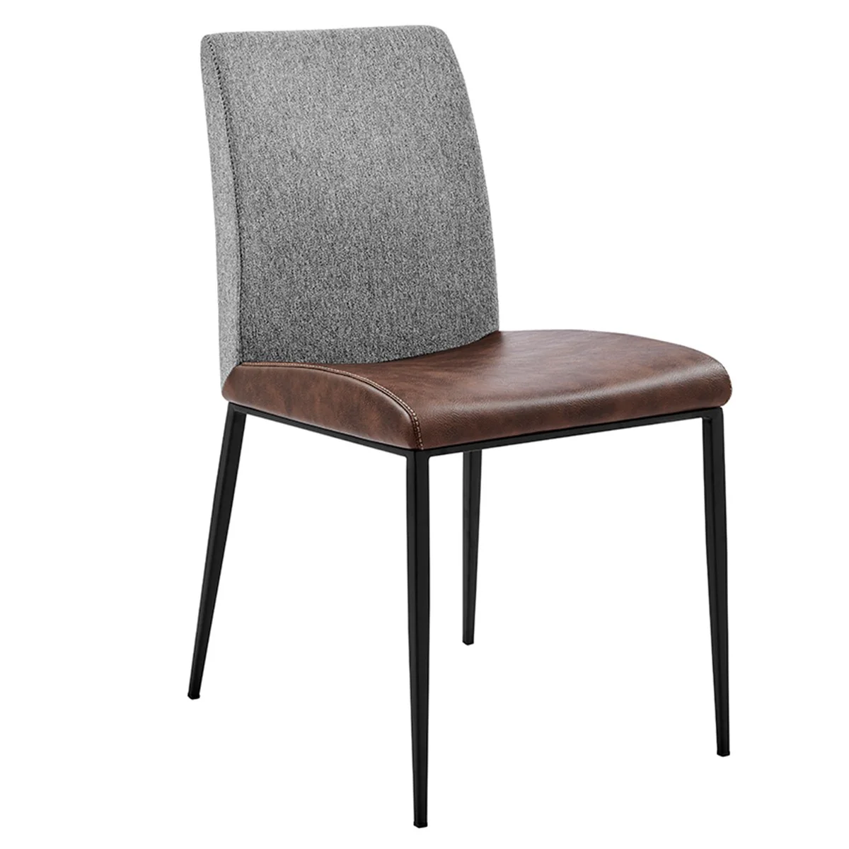 Set of Two Brown and Light Gray Stainless Steel Chairs By Homeroots - Image 2