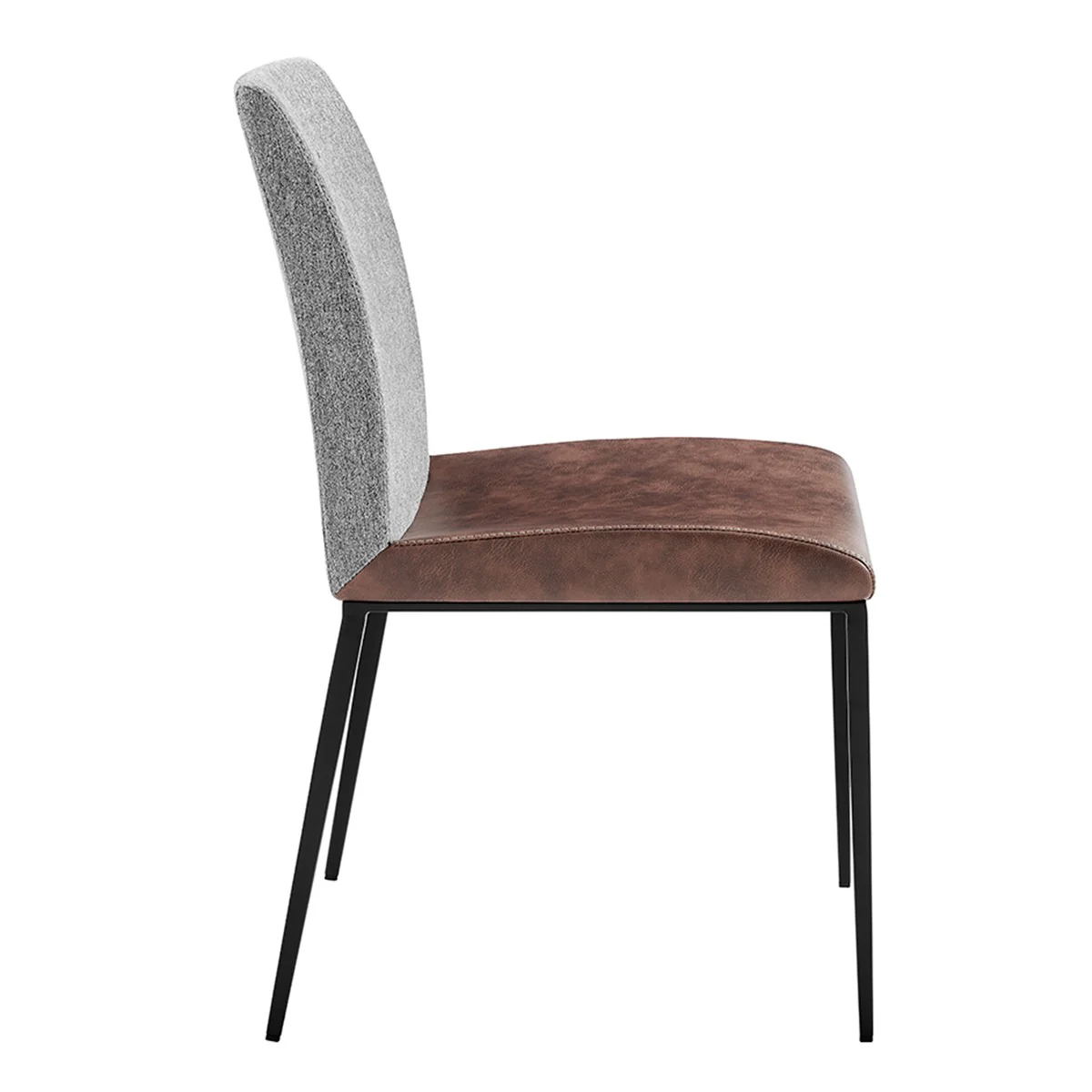 Set of Two Brown and Light Gray Stainless Steel Chairs By Homeroots - Image 3