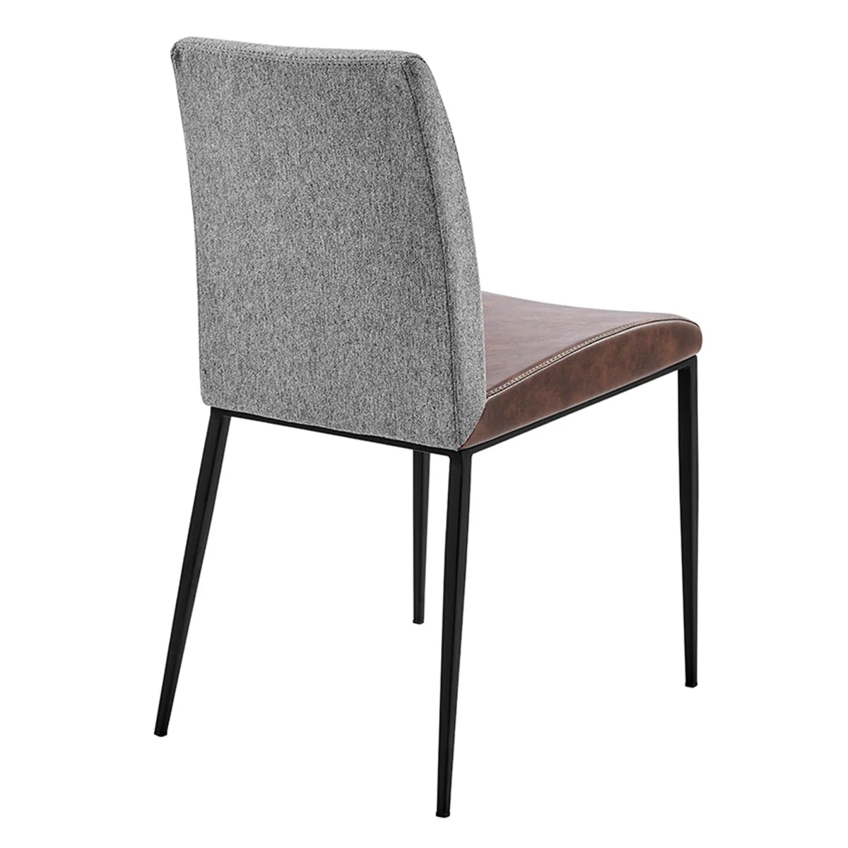 Set of Two Brown and Light Gray Stainless Steel Chairs By Homeroots - Image 4