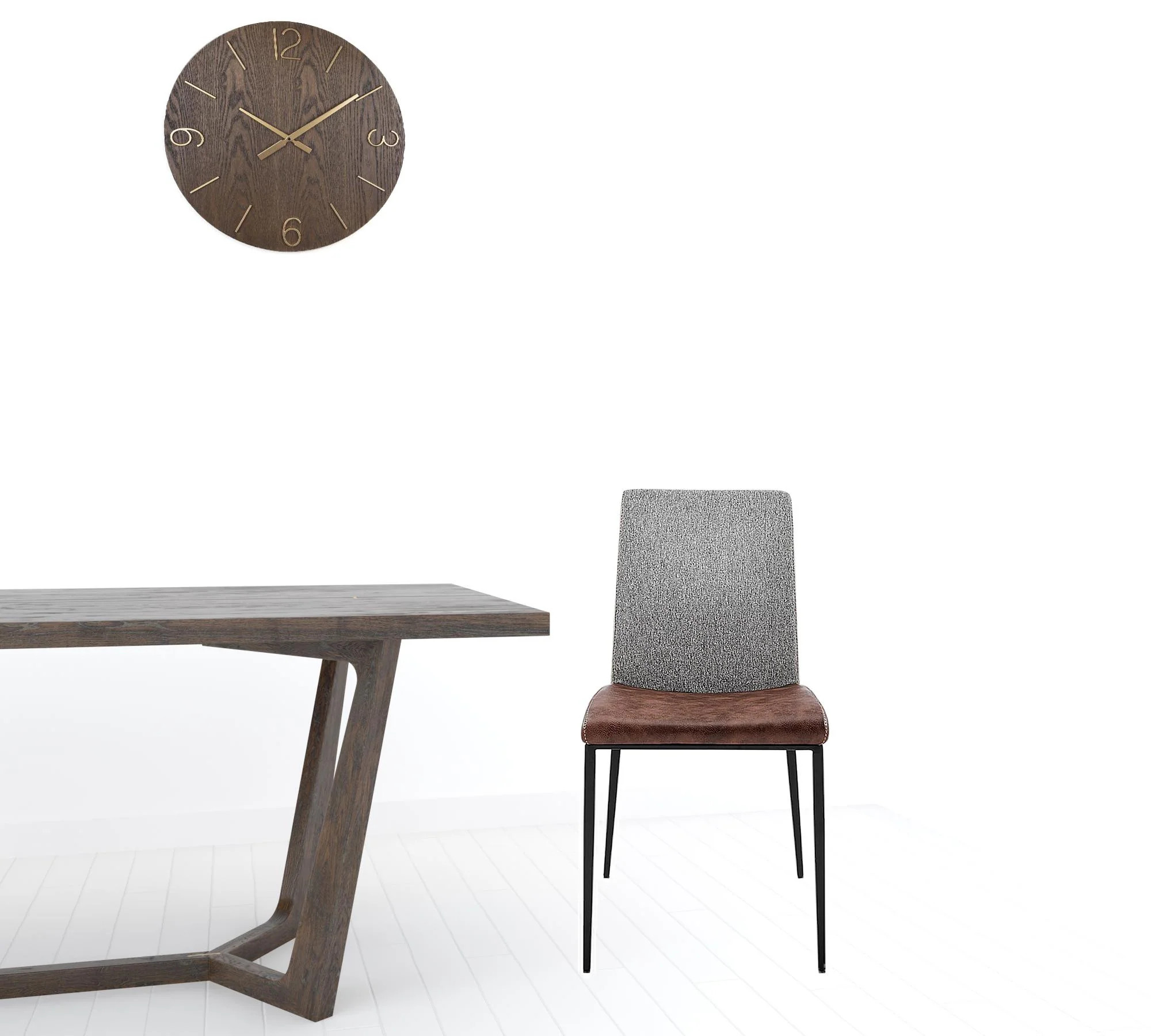 Set of Two Brown and Light Gray Stainless Steel Chairs By Homeroots - Image 6
