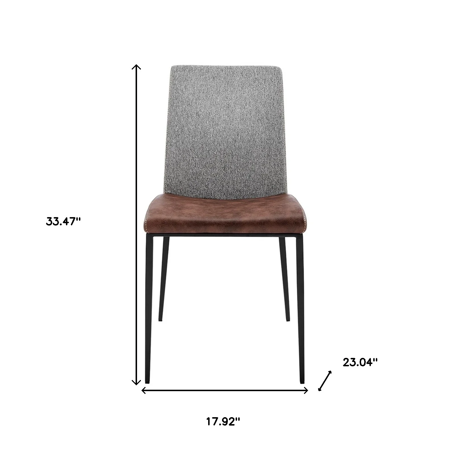 Set of Two Brown and Light Gray Stainless Steel Chairs By Homeroots - Image 8