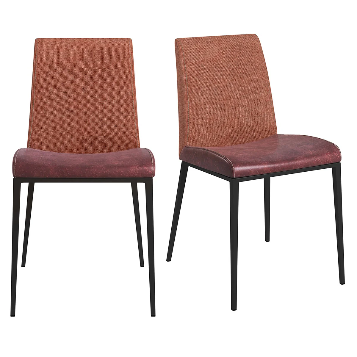 Set of Two Brown and Rust Stainless Steel Chairs By Homeroots - Image 7