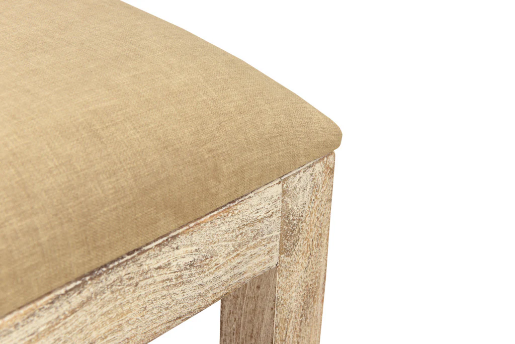 Set of Two Brown And White Upholstered Fabric Carved Back Dining Side Chairs By Homeroots - Image 5