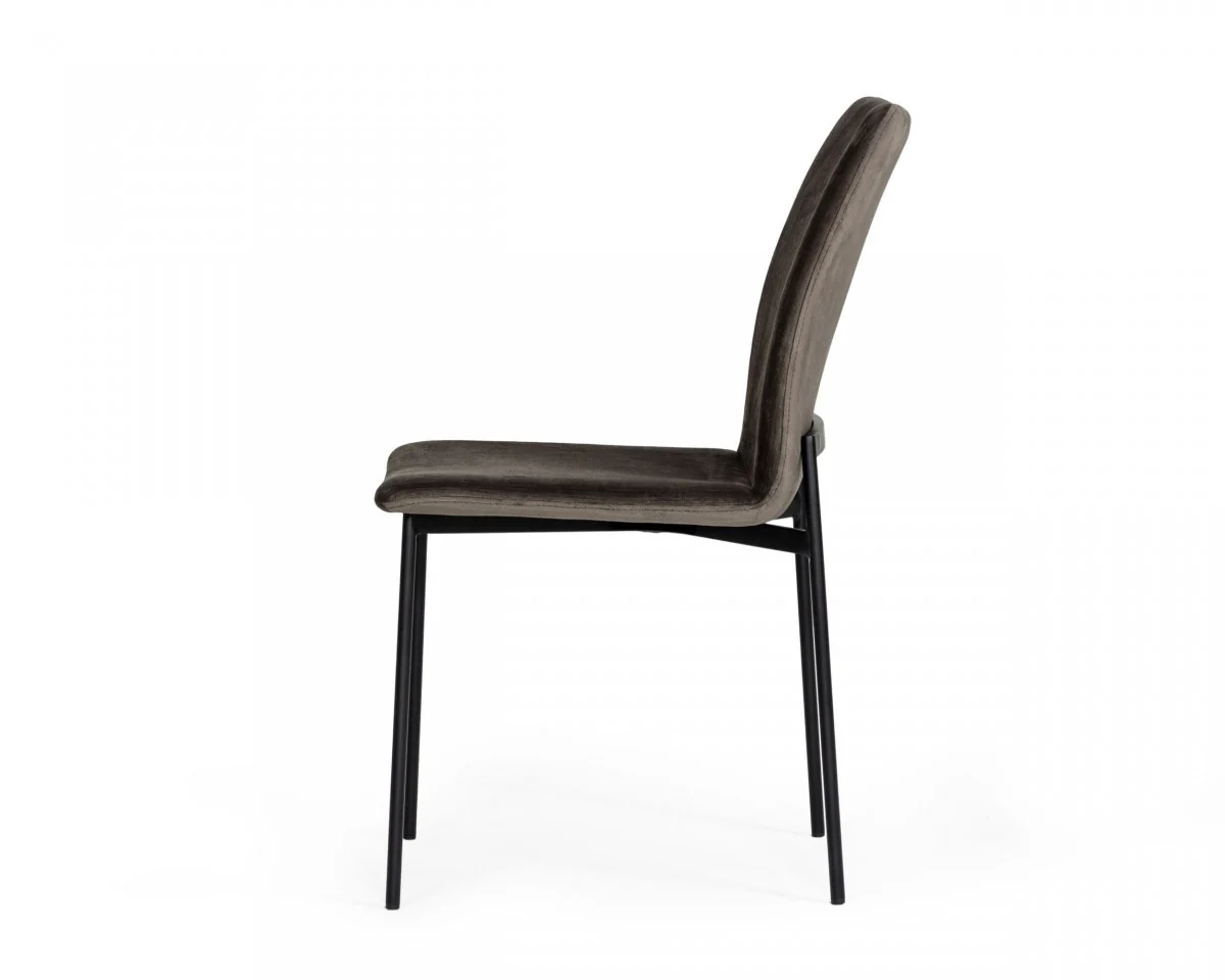 Set of Two Brown Black Dining Chairs By Homeroots - Image 4