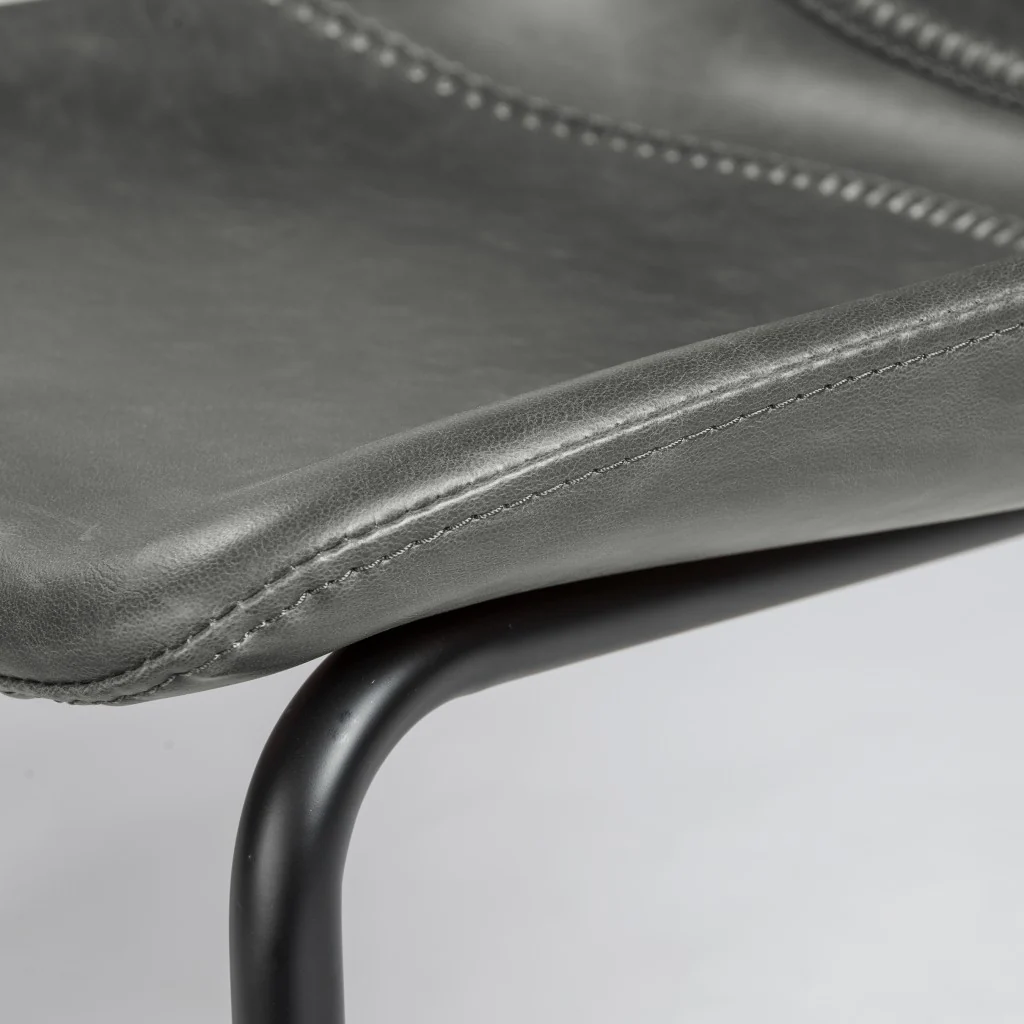 Set Of Two Brown Faux Faux Leather Black Cantilever Chairs By Homeroots - Image 14