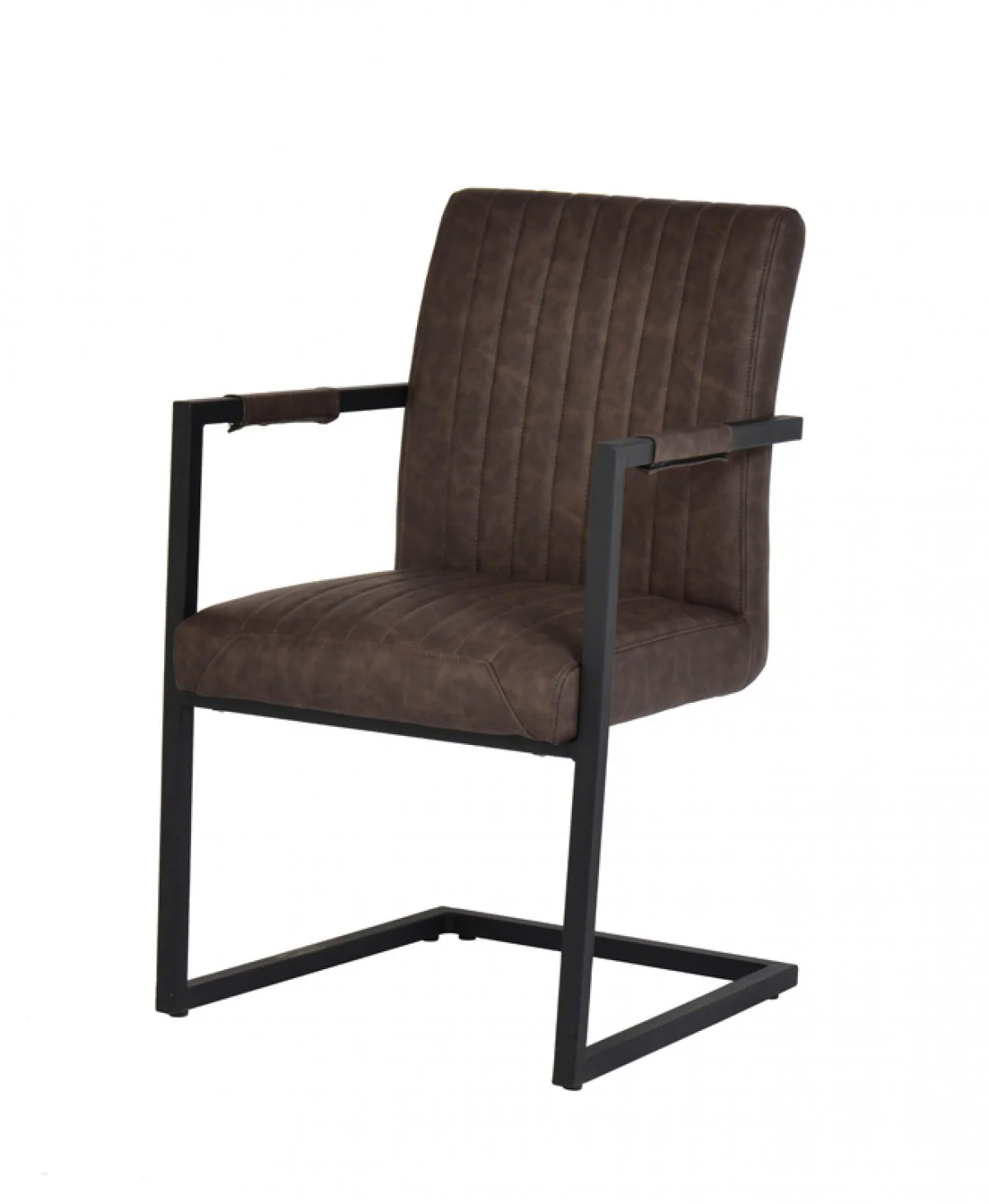 Set of Two Brown Faux Leather Dining Chairs By Homeroots - Image 3